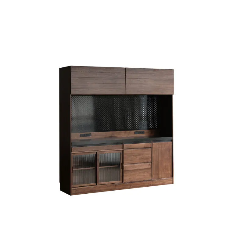 North American black walnut all-solid wood dining side cabinet simple cherry wood log living room multi-functional storage