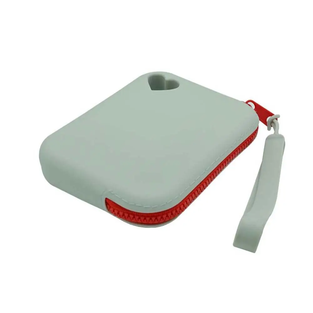 

Solid Color Silicone Coin Purse Wallet Rectangle With Lanyard Simple Makeup Lipstick Bag Large Capacity Ins Style