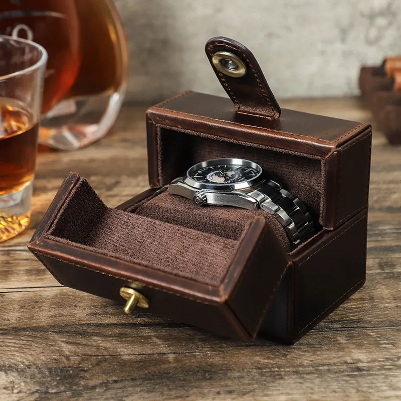 

Портативный дорожный футляр для хранения нескольких часов, квадратный органайзер ручной работы с мягкой подкладкой, роскошная мужская коллекция ювелирных изделий