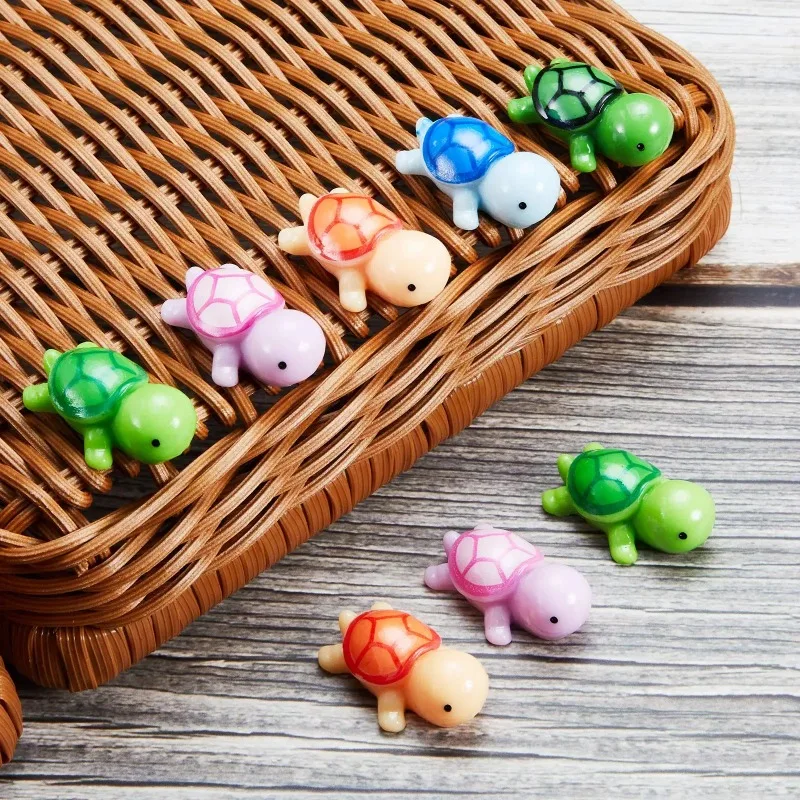 Mini Luminous Turtle Figurines Micro Landscape Resin Crafts Glowing Tiny Turtle Miniatures DIY Garden Decoration Ornaments Gift