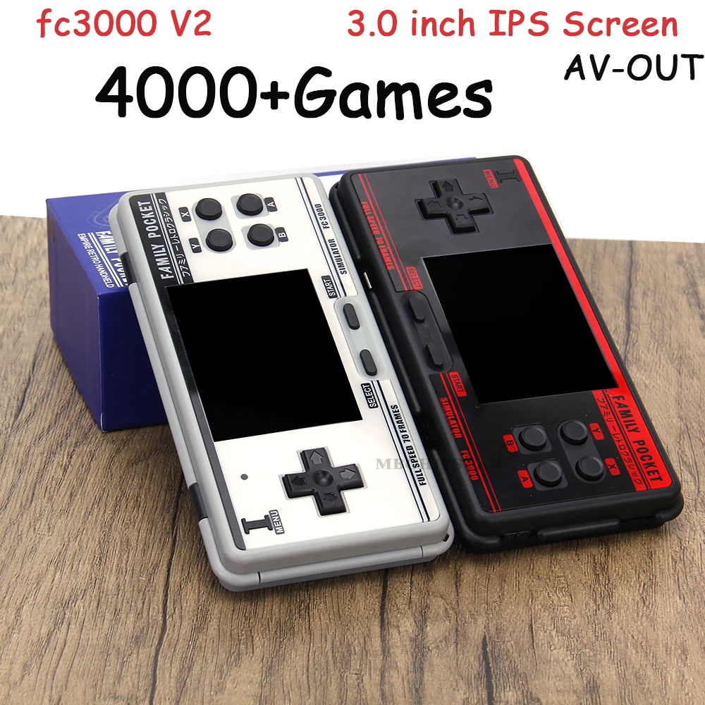 Newest FC3000 V2 3.0Inch IPS Screen Handheld Game Console 10 Simulator Children's HD Screen Game Console AV Out Put Dropshipping