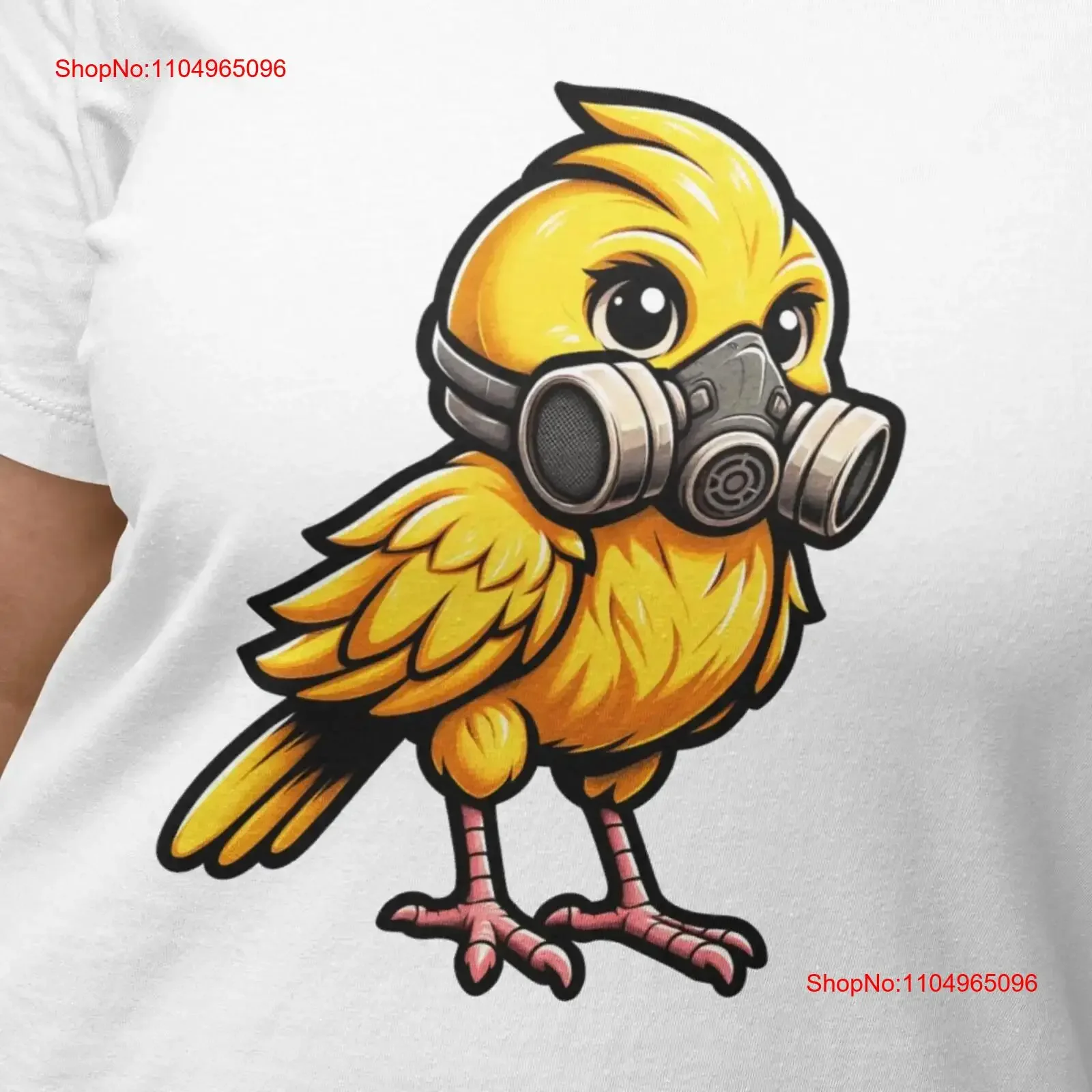 Camiseta con máscara de Gas canario, ropa de calle urbana ecológica, Idea única con estampado de pájaro fresco para él y su moda vintage lavada