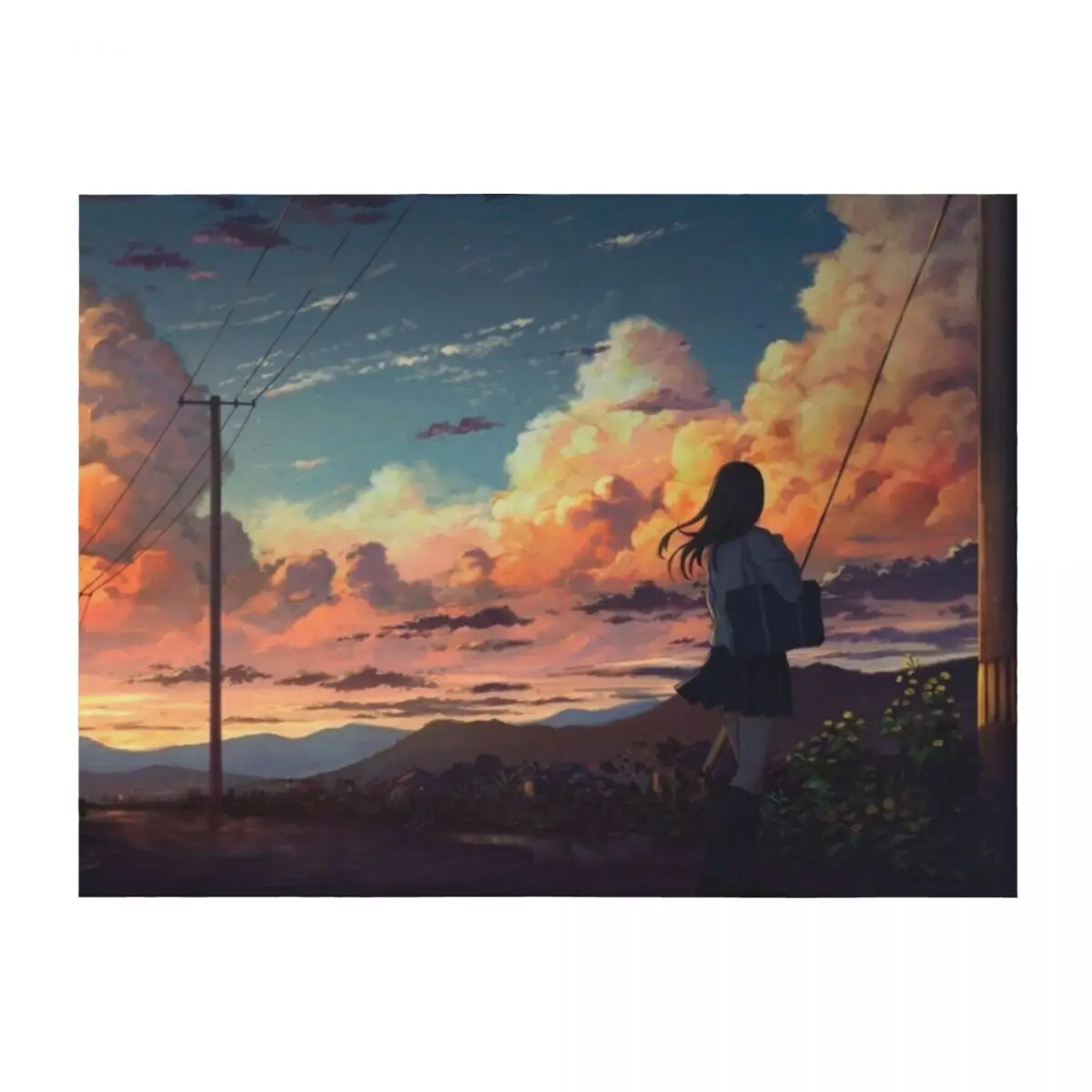 

Anime Sunset Farewell Throw Blanket Bed linens Sofa Throw Thin Sofas Blankets