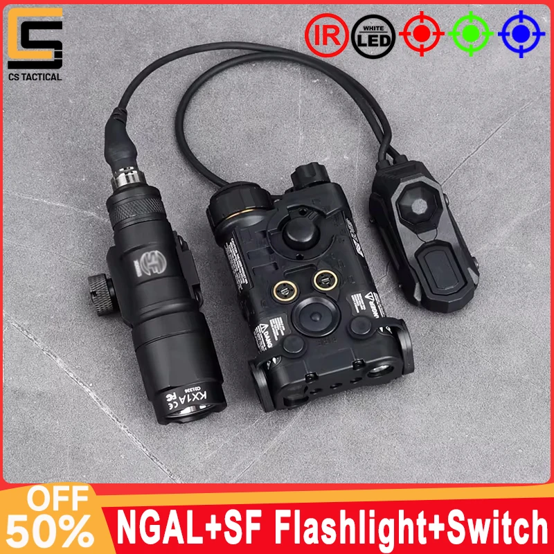 Tactical NGAL Red Dot Sight Full Function Laser Surefir M300 M600 Metal LED Flashlight Hunting Scout Light With Axon Switch Aim