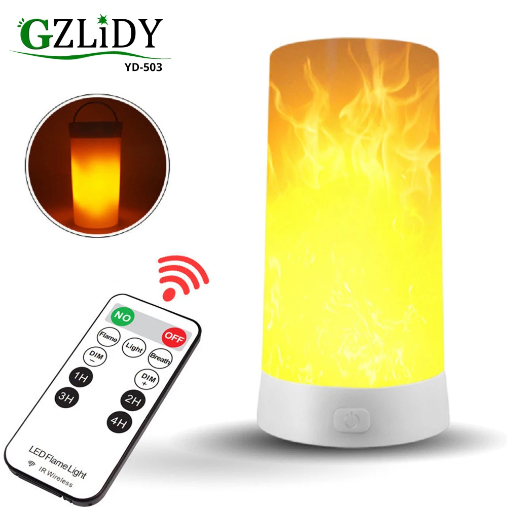 

LED Flame Light USB Rechargeable Magnet Night Light with Remote Control Timer Flame Table Lamp for Fireplace/party/garden/bar