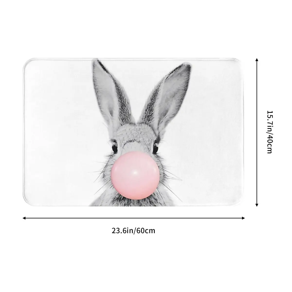 Animal Non-slip Doormat Rabbit Gum Print Bubblegum Bath Kitchen Mat Outdoor Carpet Flannel Modern Decor