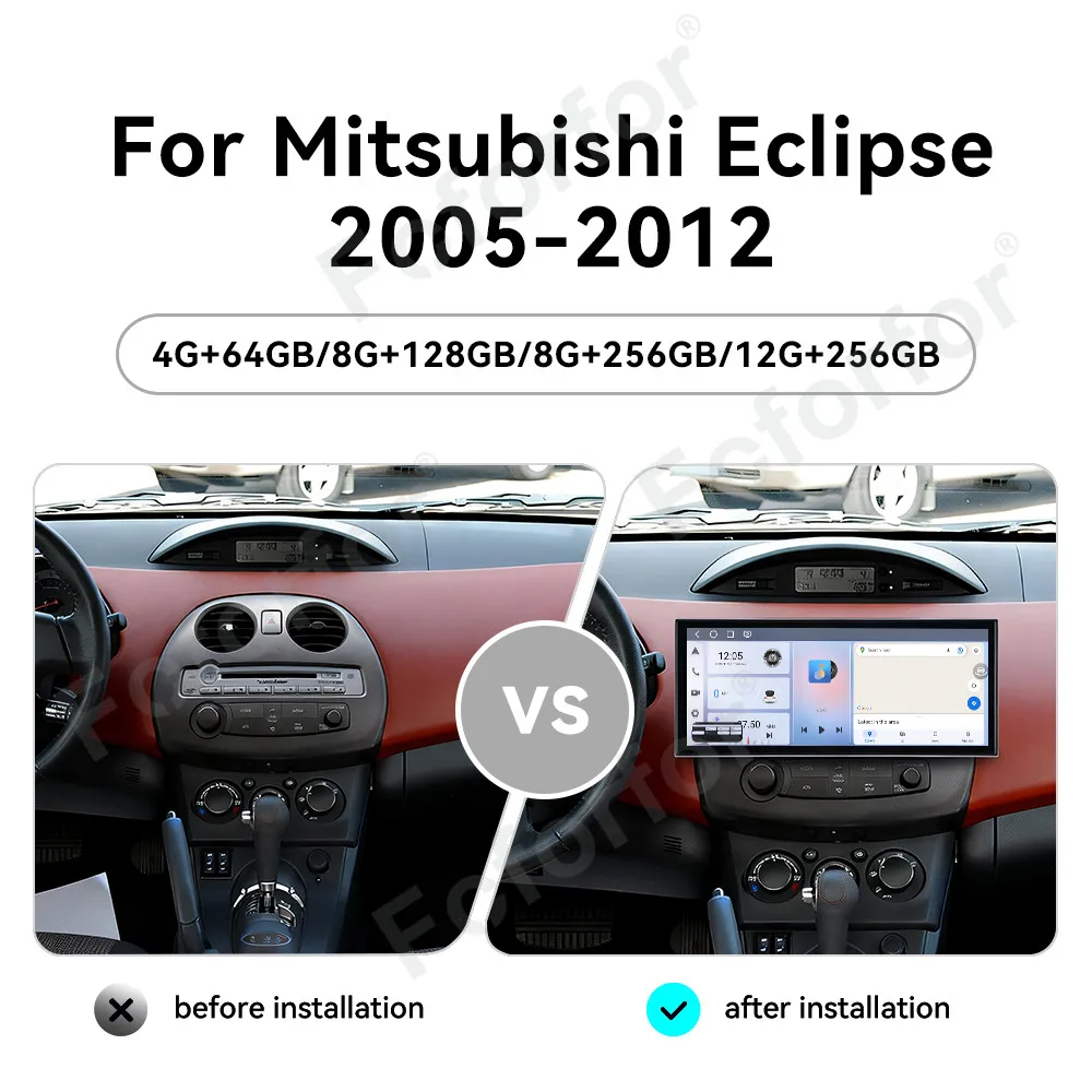 Para Mitsubishi Eclipse 2005-2012, Unidad Principal GPS Navi de 15.8 Pulgadas, Radio para Auto, Reproductor de DVD, CarPlay, Android Auto, Llamadas Bluetooth, Audio para Auto