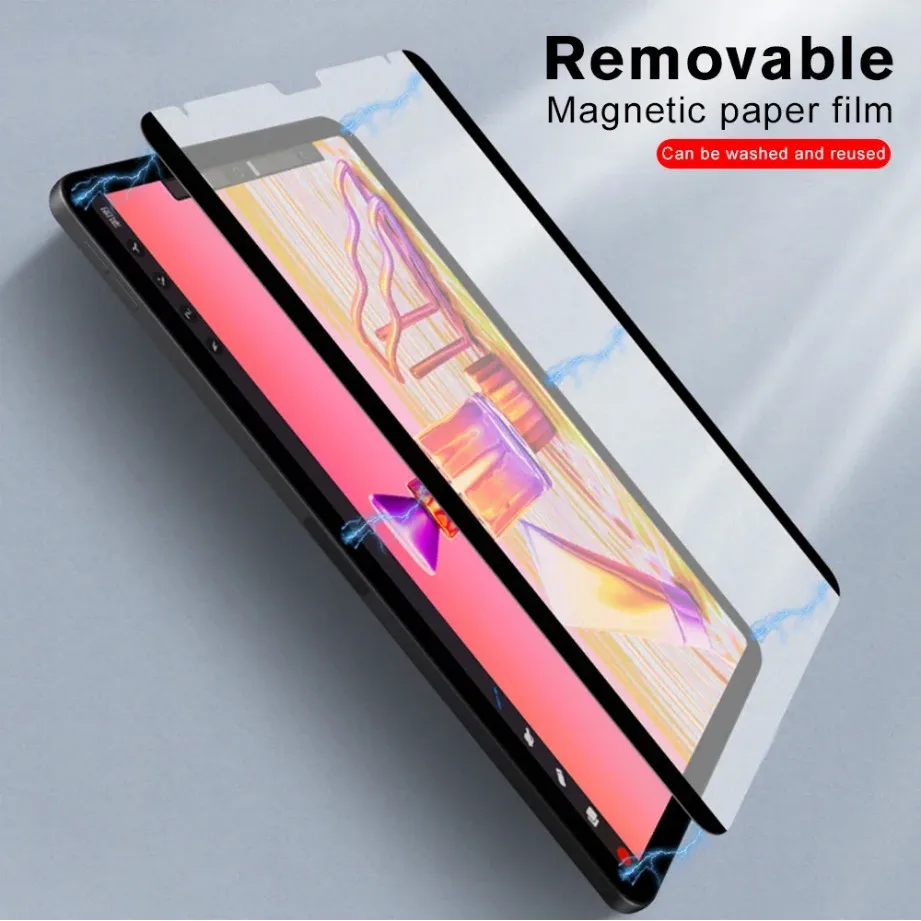 For Lenovo Tab Plus 11.5 2024 K11 Plus 11.45 M11 11 P12 Pro 12.7 M10 Plus 3rd P11 Pro Gen 2 Magnetic Paper Texture Feel Film