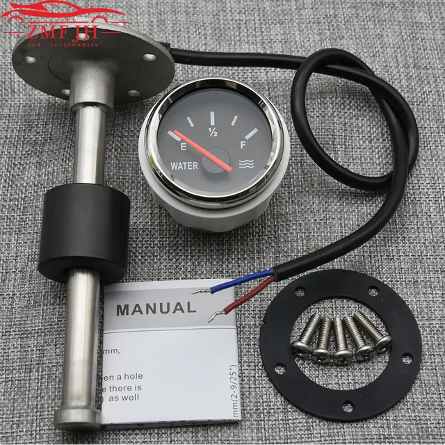 100mm 150mm 200mm 250mm 400mm Czujnik poziomu paliwa 0-190 ohm 240-33ohm Miernik poziomu wody 52mm Wskaźnik do łodzi Samochód Dostosowany