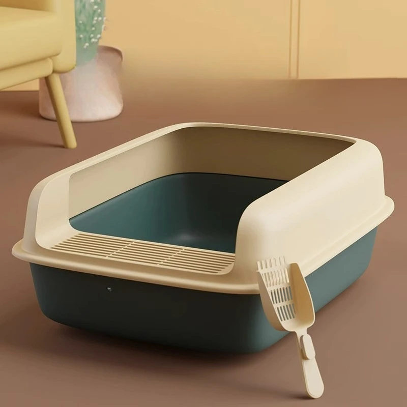 Plastic Training Litter Box Sandbox Toilet Defecation open-ended Smell Proof Litter Box Tray With Strainer Dla Kota Cat Supplies