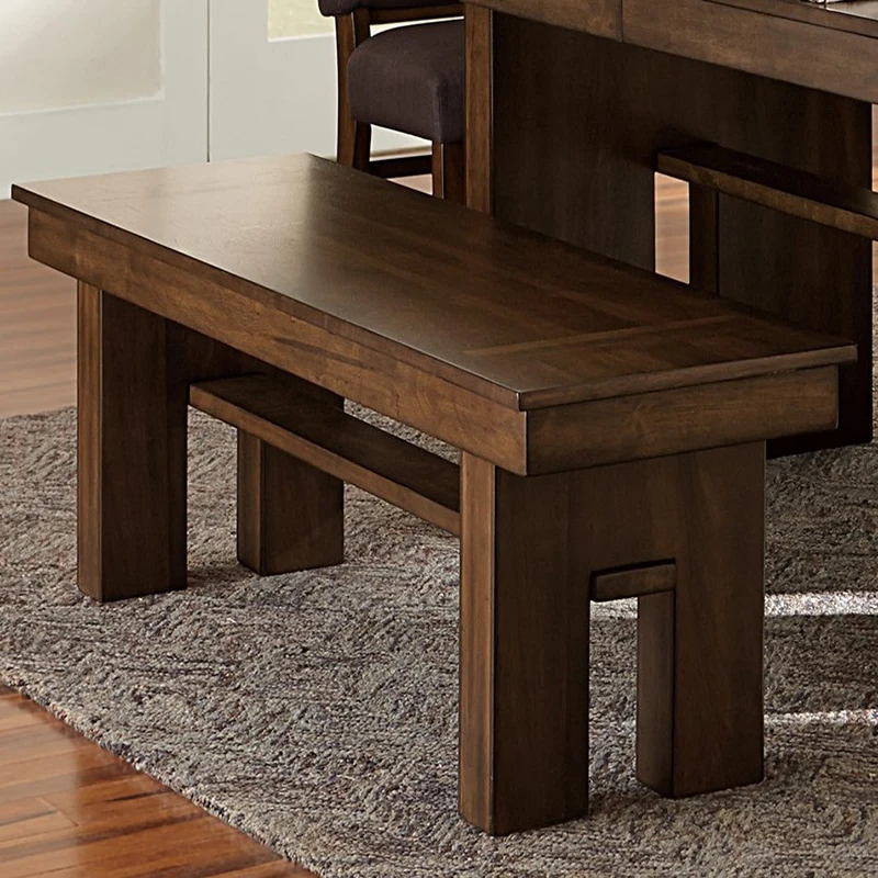 RV Transitional Walnut Finish Wooden Bench 1pc Casual Contemporary Dining Furniture On-Site