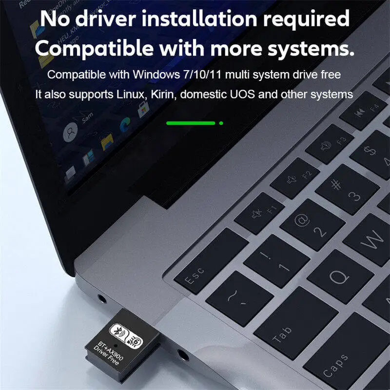

2 IN 1 WIFI6 AX900 USB WiFi Bluetooth 5.4 Wireless Adapter Dual Band 2.4G+5GHz 900Mbps Network Card Receiver Dongle For Win10/11