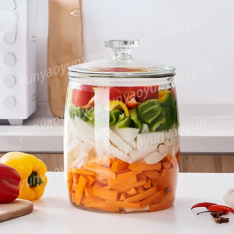 Thickened Large‑Capacity Glass Pickling Jar Household Airtight Fermentation Container for Pickled Vegetables Kitchen Storage