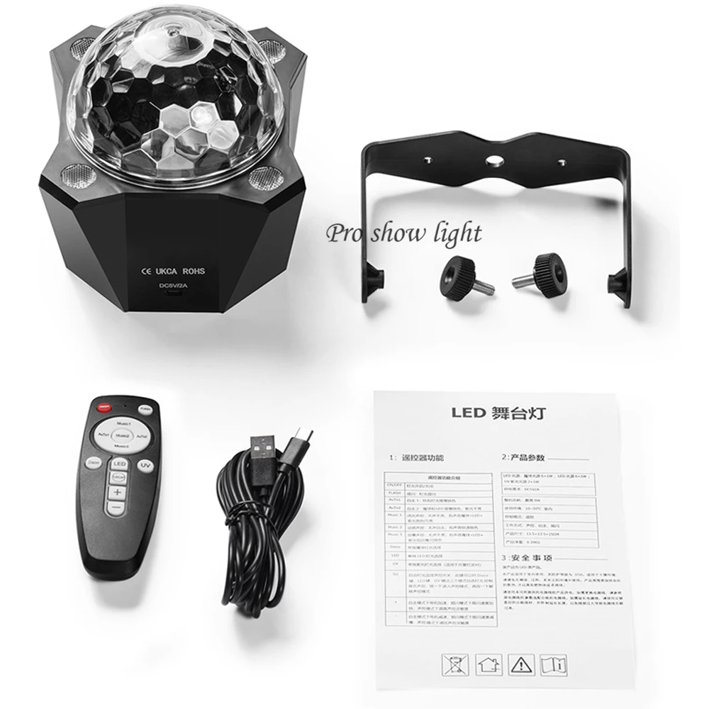 Luci per feste Disco Ball Light telecomando LED UV Light Magic Ball Stage Lighting Effect per Dj Home Room Dance Holiday Decor