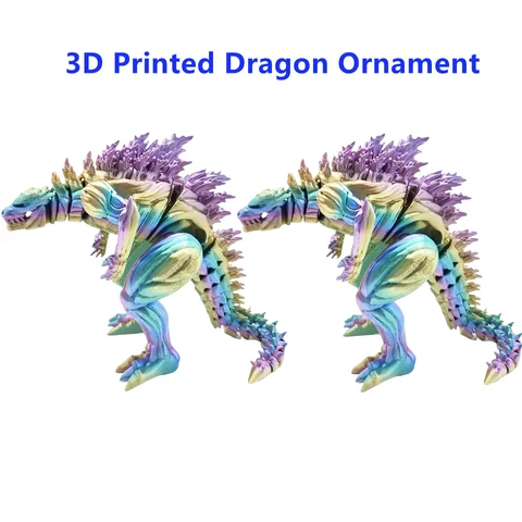 2 * 3D Printed Dragon Ornament Desktop Ornament 3D Big Mouth Dinosaur Animals Home Office Craft Printed Figures Christmas Gifts