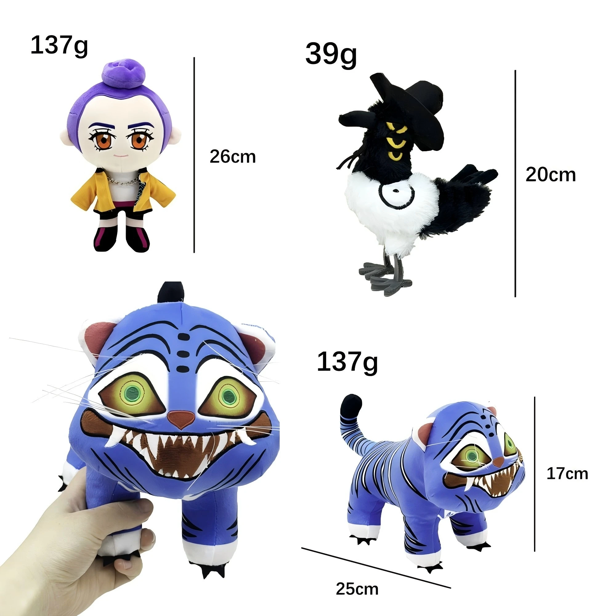

TreasuringU New Kpop Demon Plush Toys Game Hunters Tiger Stuffed Toy Doll Blue Tiger Animals Plushie Birthday Gifts