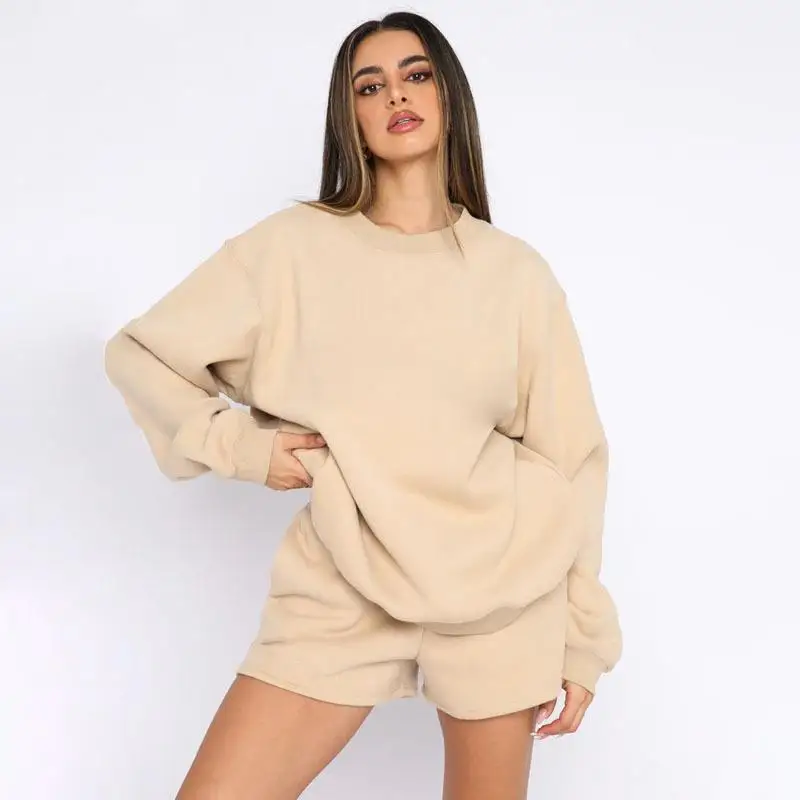 Damen-Sweatshirt mit Kapuze, lang, Sweatshirt, Orts-Set, Sommer, Faion, lässiger T-Shirt-Anzug, keine Marke registrierte Marke