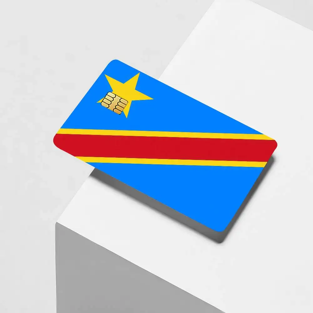 Nation Democratic Republic Congo flag Credit Card Decorative Card Stickers Suitable For Bank Cards Metro Transit Anti-scratch