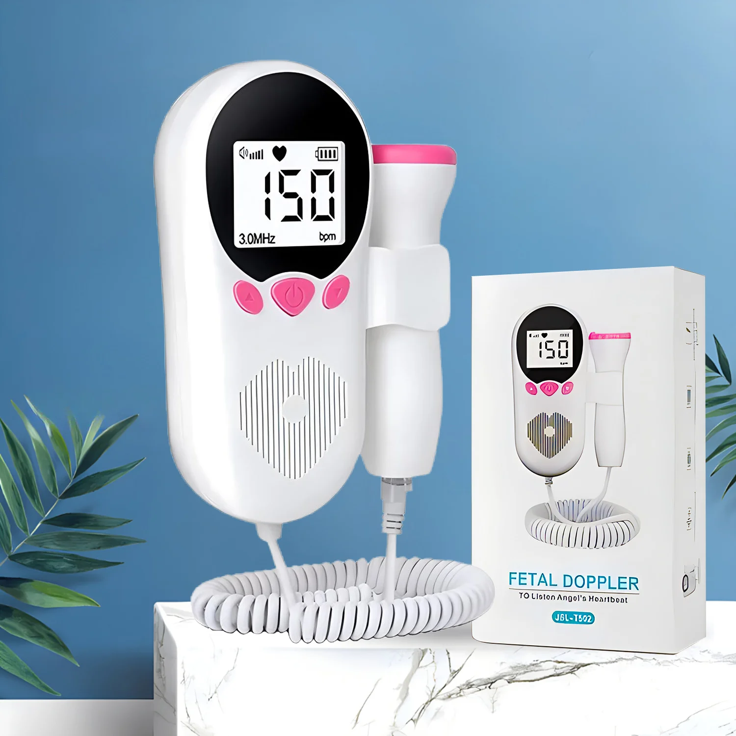 Doppler Monitor de ritmo cardíaco Fetal ritmo cardíaco embarazo bebé sonido Fetal Detector de ritmo cardíaco pantalla LCD sin radiación