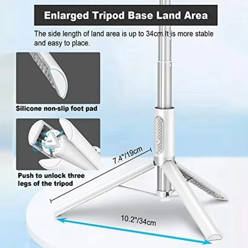 Cell Phone Selfie Stick Portable Aluminum Selfie Stick Extendable Tripod with Bluetooth Remote for 4-7 Inch Smartphone,C-A51M