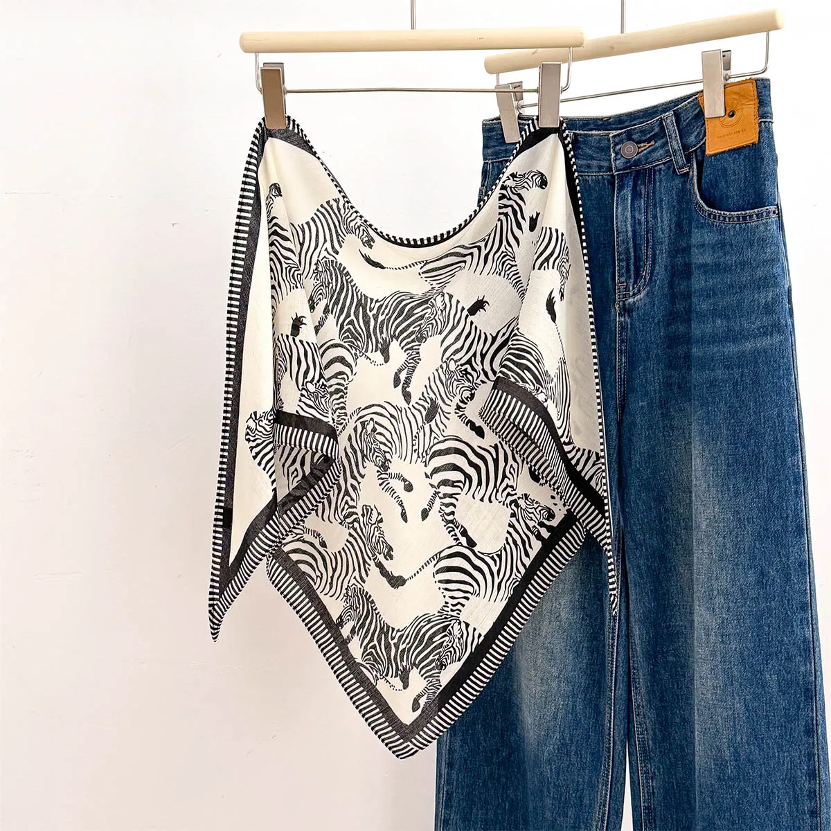 Multi-use Triangle Foulard Women Decorative Waist Belt Scarf Smooth Fabric Daily Can Be Worn On Waist Neck Head As Shawl