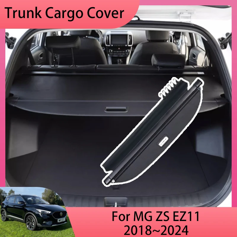 Car Trunk Curtain For MG ZS EV EZ11 2018~2023 Luggage Storage Cargo Organizer Box Stockpile Cover Security Interior Accessories