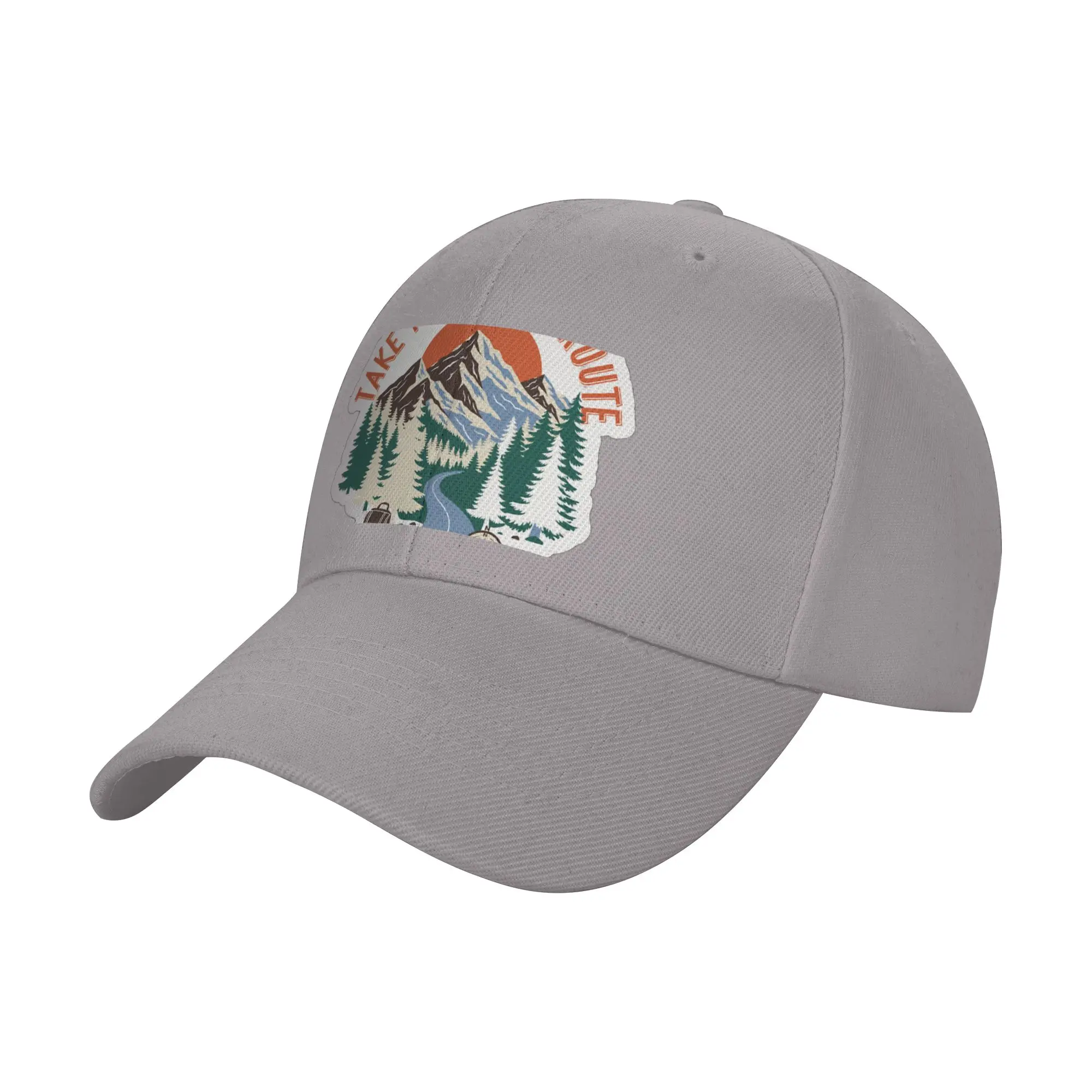 Hiking Adventure Explore   Scenic Outdoor Mountain Sticker Trendy Baseball Cap Morning Exercise Outdoor Headwear