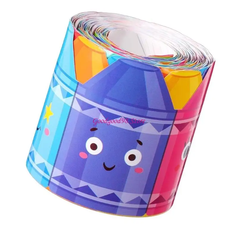 Pencil Pattern Border Trim Wall Sticker 32.8ft Long Bulletin Board Border Sticker for Chalkboard Notice Board Decoration 