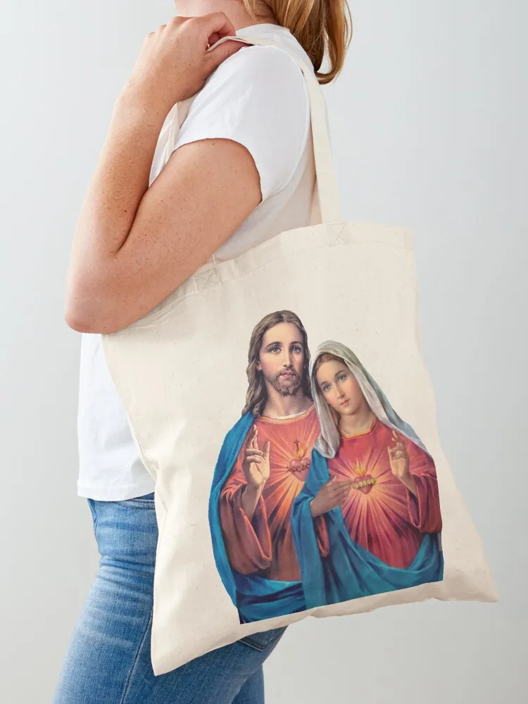 

Twin Hearts very close together - I (Jesus and Mary) transparent background Tote Bag Gift bags reusable shopping bag tote bag
