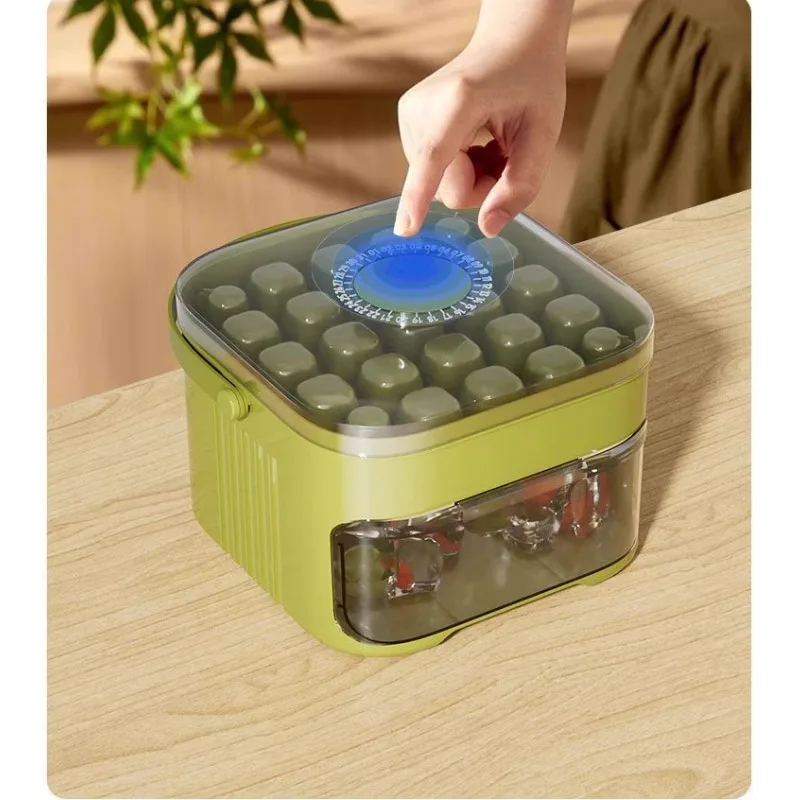cube mold Frozen cubes Food grade Press grid Refrigerator Homemade cube storage box