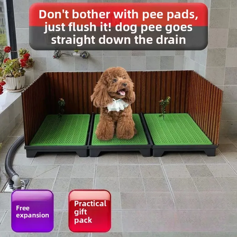 Creative Dog Toilet Direct Drain Large Medium Breed Pet Urinal Automatic Waste No Pad Splice