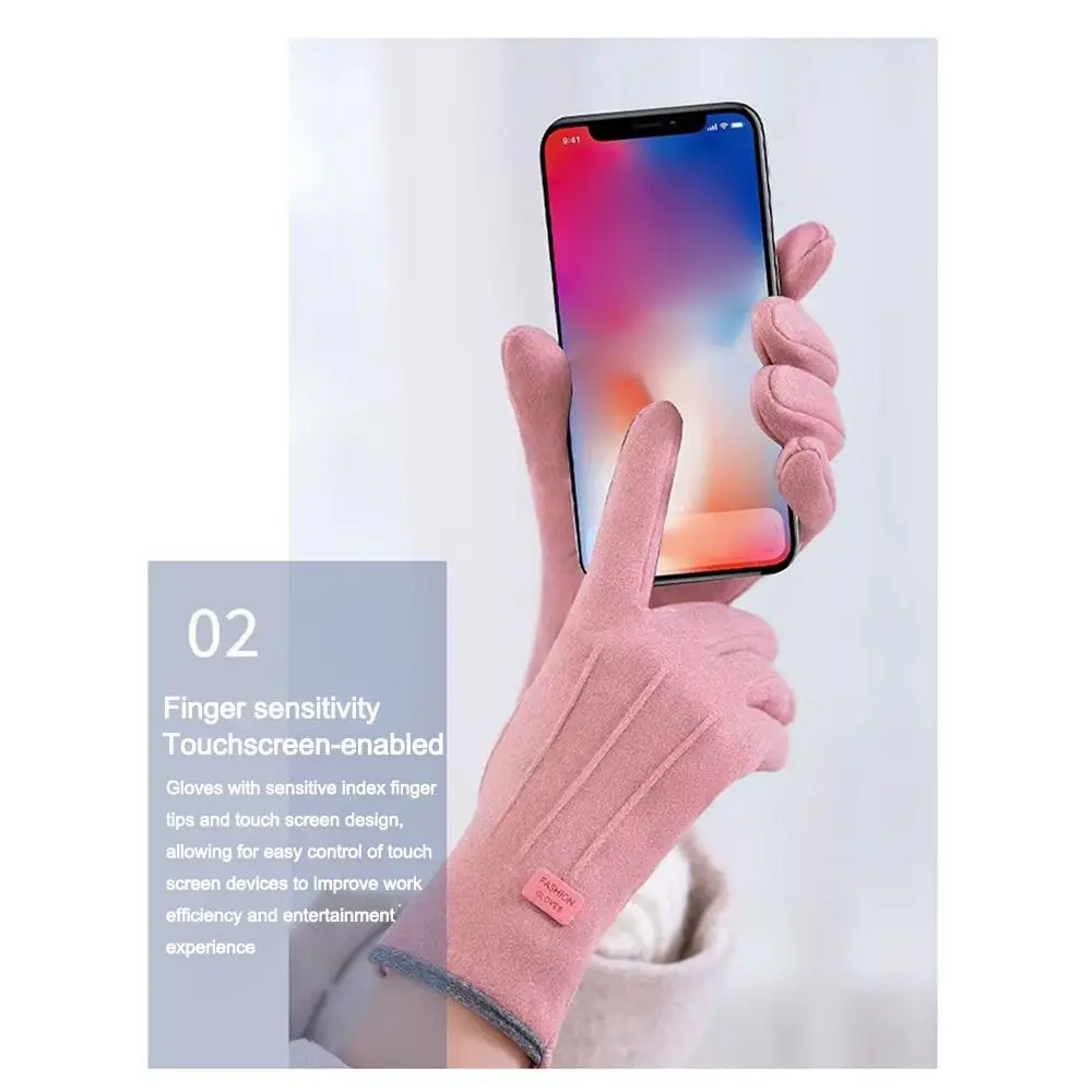 ヴィンテージ防風タッチスクリーン手袋厚い耐摩耗性暖かいミットフルフィンガーサイクリンググローブ