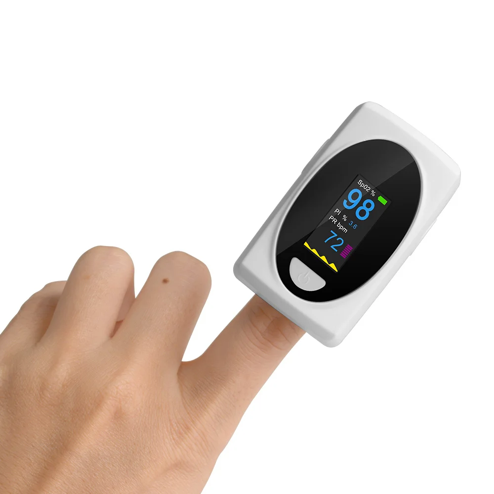 Fingerspitzen-Pulsoximeter, Blutsauerstoffmonitor mit Plethysmograph und Parfusionsindex, Herzfrequenz- und Parfusionsindex zu Hause