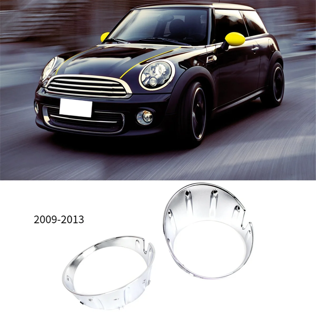 Front Chrome Bumper Fog Light Cover Fog Light Trim Ring for Mini R55 R58 R56 R57 R59 2011-2015 51117248791 51117248792