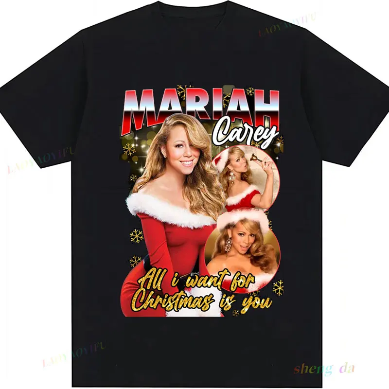 Mariah Carey Magical Christmas Special Signature for Fans Tshirt Hoodie T-shirts American Female Singers Y2k Unisex Pure Cotton