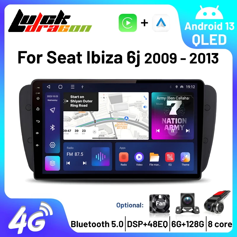 

2Din 4G Android 13 Car Radio Multimedia Video Player For Seat Ibiza 6j 2009 2010 2012 2013 MK4 FR Navigation GPS Carplay DVD