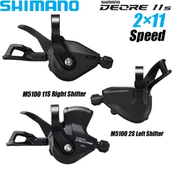 SHIMANO DEORE M5100 11 Speed Right Shifter SHADOW 2x11S Set M5100 2 Speed Left Shifter Mountain Bike Derailleur MTB Bicycle Part