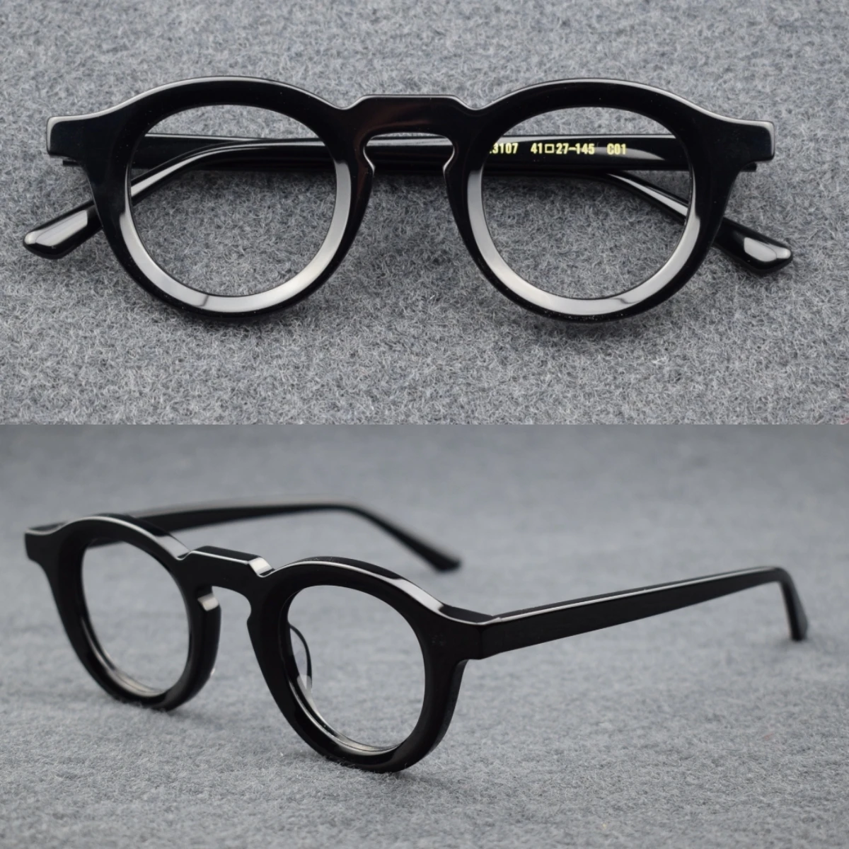 BETSION Belgium Small RoundRetro Acetate Eyeglasses Frames Rx-able Reading Glasses Myopia Prescription Eyeglasses