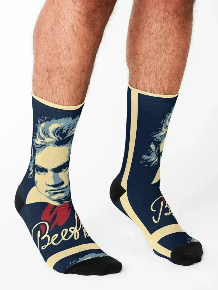 بيتهوفن الجوارب هدايا مضحكة عدم الانزلاق هدايا الهالوين رجل الجوارب النسائية عدم الانزلاق كرة القدم الشتاء الهدايا الفاخرة الرجال الجوارب النسائية