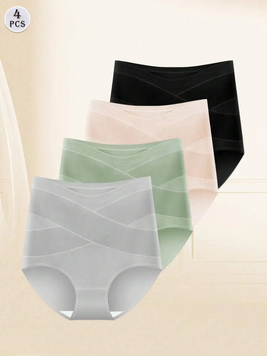 

4 Pcs High Waist Tummy Control Seamless Womens Panties