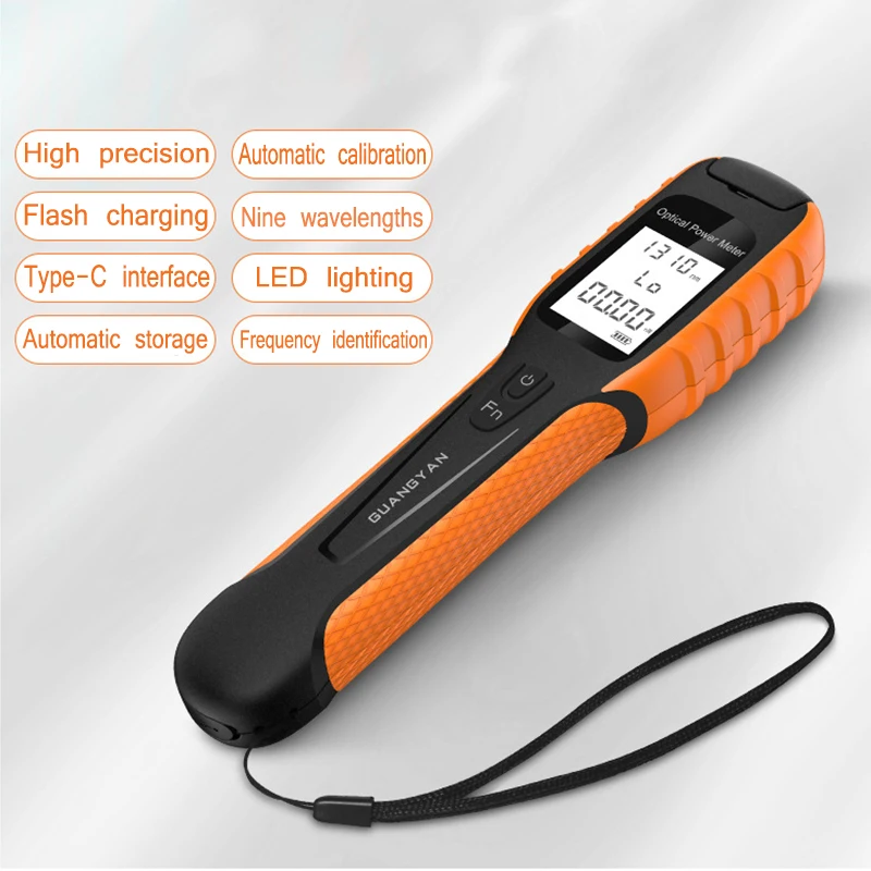 Rechargeable Battery MINI OPM Cycling Fiber Optic Power Meter PON Precision High Power Laser Pointer FC/SC/ST Cable Tester Tools