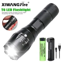 T6 LED Flashlights High Lumens with Zoomable Beam Mini Flashlights for Camping Dog Walking Powerful Emergency Flashlights