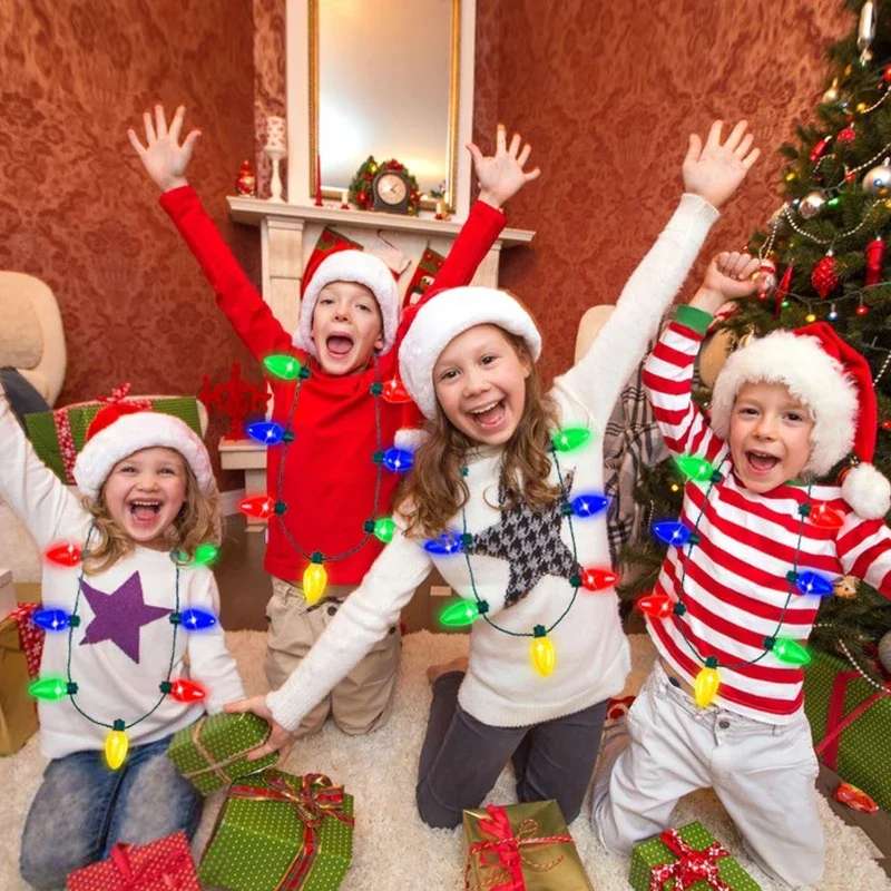 1-10 قطعة قلادة توهج الحفلات 9 أضواء LED توهج عيد الميلاد لمبة قلادة هدايا الحفلات فلاش لمبة قلادة توهج في الظلام الدعائم