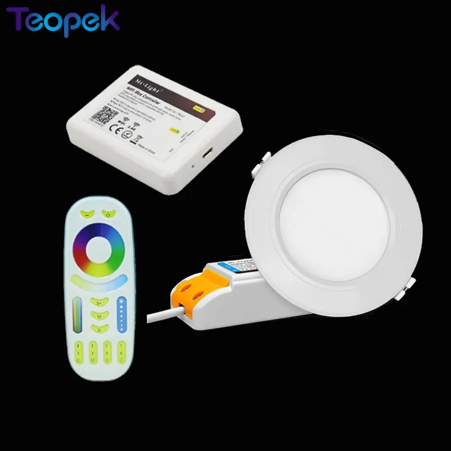 

Mi.Light 6W RGB + CCT LED Downlight Dimmable with Driver FUT068 + WL-Box1 WiFi + 2.4G Wireless RF 4-Zone RGB+CCT Touch Remote