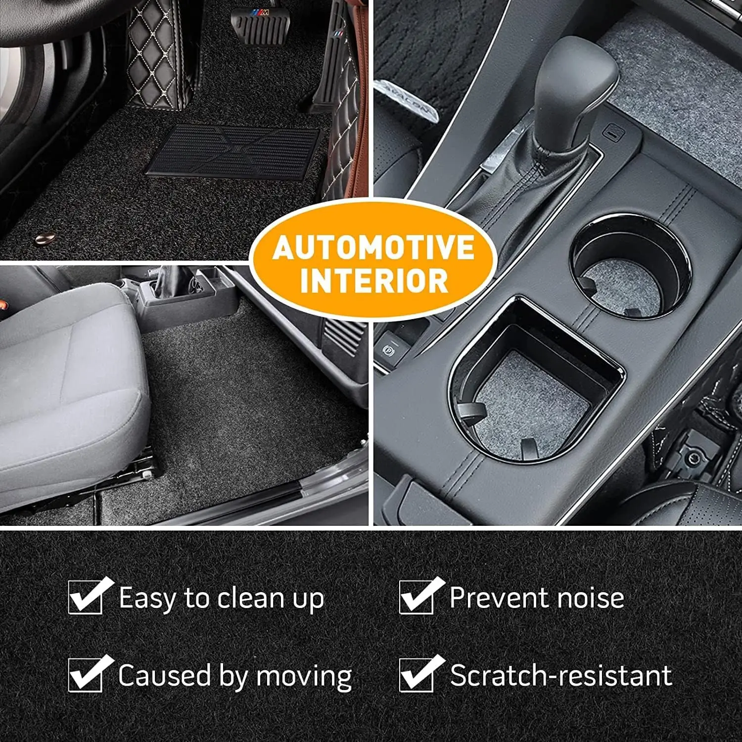 Car Trunk Liner Black Carpet Non-Woven Febric Mats for Speaker Sub Box Carpet Home Auto RV Boat Marine Truck Cupboards Protector