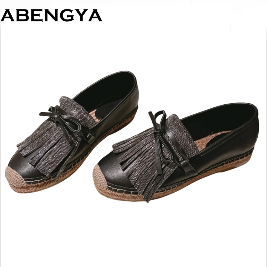 

Hot Sales String Bead Fringe Flat Shoes Women Spring Slip On Loafers Casual Beach Shoes For Woman Mules