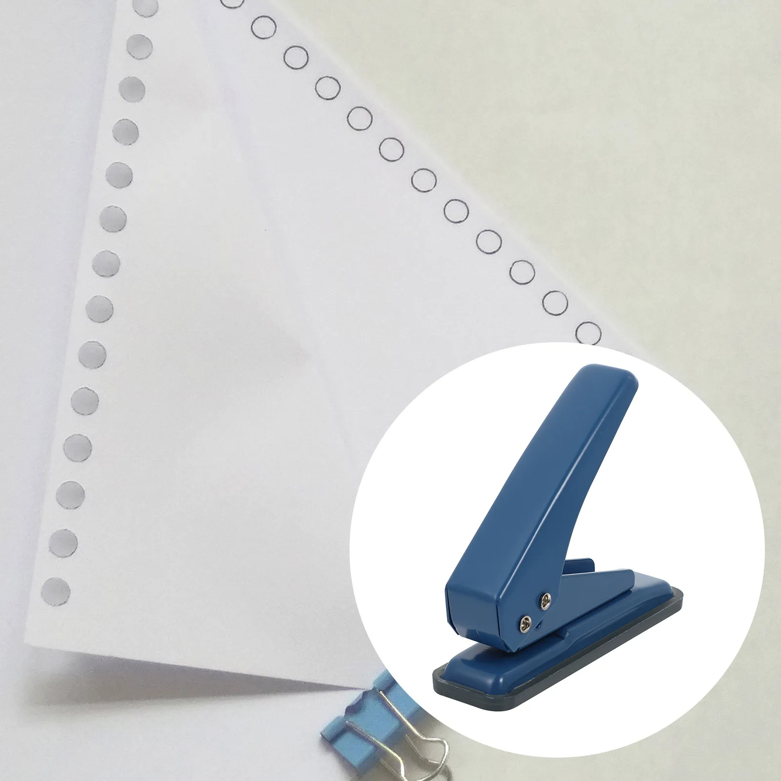 Perforatrice à un seul trou pour adultes et enfants, idéale pour les activités manuelles, avec un design ergonomique, un mécanisme qui facilite le travail et une base antidérapante, protégeant ainsi la surface du bureau.