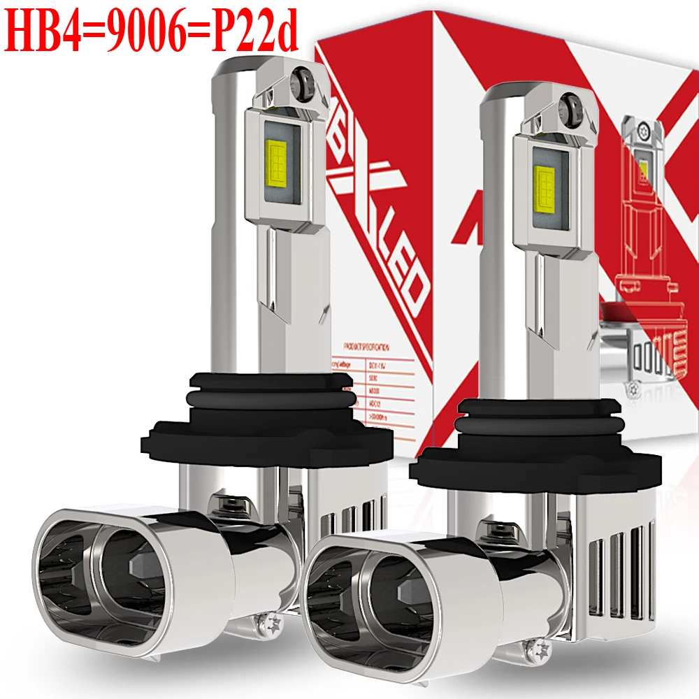 

2 шт. HB4 9006 P22d LED Canbus без ошибок, 12В, диодные лампы без адаптера, белые, для мотоциклов, противотуманных фар, головного света, мощные, для автомобилей