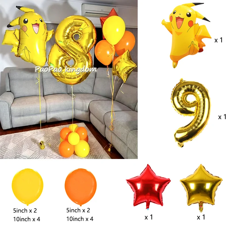 Bestseller Pikachu Ballon-Set Cartoon-Charakter Luftballons für Babyparty Geburtstagsdekoration – Detail 9