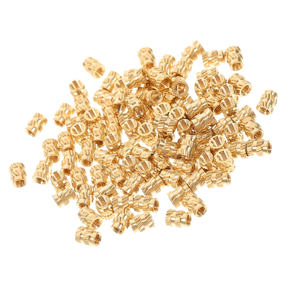 

100pcs Knurled Brass Nuts Heat Embedment Inserts Female Thread RM3x4 5x6 Slope 3D Printing Laptops Plastic Shells Cars Threaded